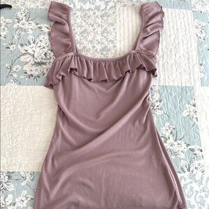💜POETSKY RUFFLE TOP in Plum Purple Size Medium